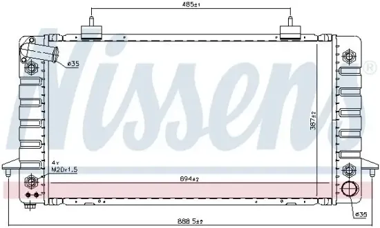 Kühler, Motorkühlung NISSENS 64029 Bild Kühler, Motorkühlung NISSENS 64029