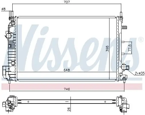 Kühler, Motorkühlung NISSENS 640302 Bild Kühler, Motorkühlung NISSENS 640302