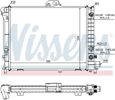 Kühler, Motorkühlung NISSENS 64033A Bild Kühler, Motorkühlung NISSENS 64033A