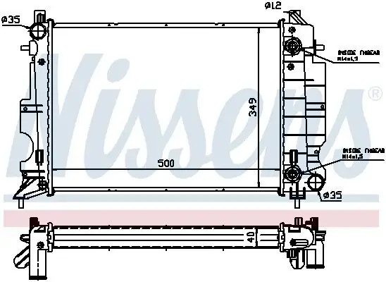 Kühler, Motorkühlung NISSENS 64034A Bild Kühler, Motorkühlung NISSENS 64034A