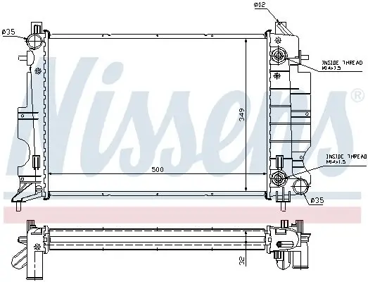 Kühler, Motorkühlung NISSENS 64036A Bild Kühler, Motorkühlung NISSENS 64036A