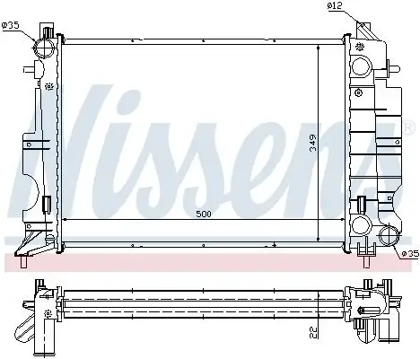 Kühler, Motorkühlung NISSENS 64038A Bild Kühler, Motorkühlung NISSENS 64038A