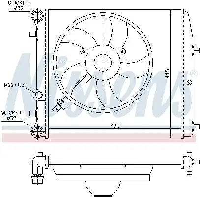 Kühler, Motorkühlung NISSENS 64103 Bild Kühler, Motorkühlung NISSENS 64103