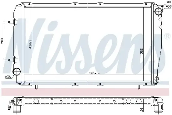 Kühler, Motorkühlung NISSENS 641111 Bild Kühler, Motorkühlung NISSENS 641111