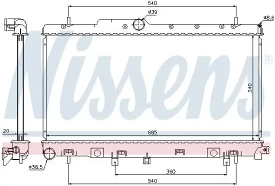 Kühler, Motorkühlung NISSENS 64116 Bild Kühler, Motorkühlung NISSENS 64116
