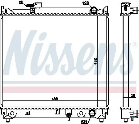 Kühler, Motorkühlung NISSENS 64155 Bild Kühler, Motorkühlung NISSENS 64155