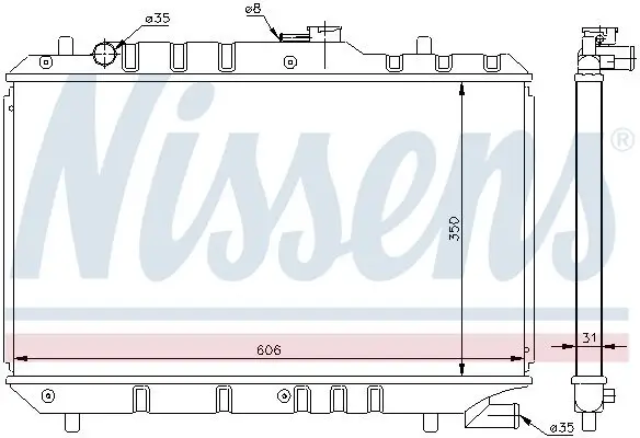 Kühler, Motorkühlung NISSENS 64168