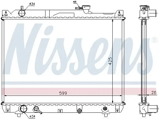 Kühler, Motorkühlung NISSENS 64194A Bild Kühler, Motorkühlung NISSENS 64194A