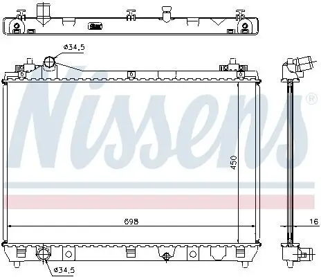Kühler, Motorkühlung NISSENS 64200 Bild Kühler, Motorkühlung NISSENS 64200