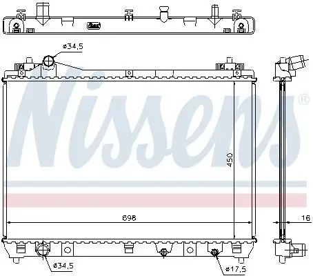 Kühler, Motorkühlung NISSENS 64201 Bild Kühler, Motorkühlung NISSENS 64201
