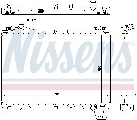 Kühler, Motorkühlung NISSENS 64202 Bild Kühler, Motorkühlung NISSENS 64202