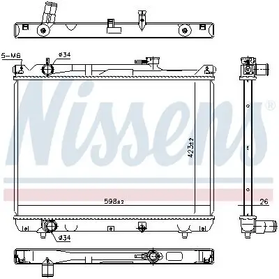 Kühler, Motorkühlung NISSENS 64206 Bild Kühler, Motorkühlung NISSENS 64206