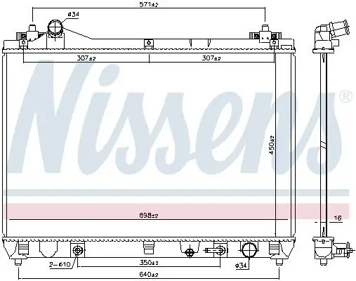 Kühler, Motorkühlung NISSENS 64253 Bild Kühler, Motorkühlung NISSENS 64253