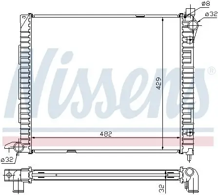 Kühler, Motorkühlung NISSENS 64300A Bild Kühler, Motorkühlung NISSENS 64300A