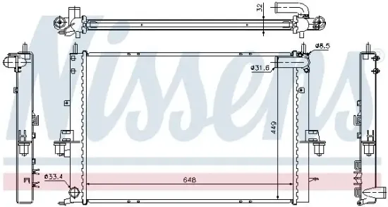 Kühler, Motorkühlung NISSENS 64308A Bild Kühler, Motorkühlung NISSENS 64308A