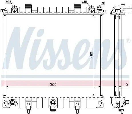 Kühler, Motorkühlung NISSENS 64309 Bild Kühler, Motorkühlung NISSENS 64309