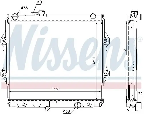 Kühler, Motorkühlung NISSENS 64599A Bild Kühler, Motorkühlung NISSENS 64599A
