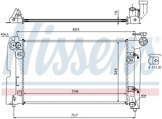 Kühler, Motorkühlung NISSENS 646321 Bild Kühler, Motorkühlung NISSENS 646321