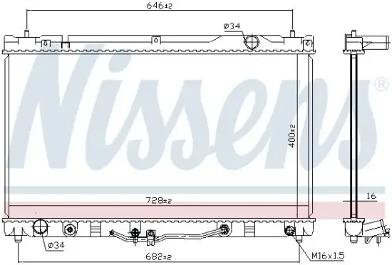 Kühler, Motorkühlung NISSENS 64633 Bild Kühler, Motorkühlung NISSENS 64633