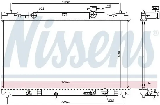 Kühler, Motorkühlung NISSENS 646351 Bild Kühler, Motorkühlung NISSENS 646351