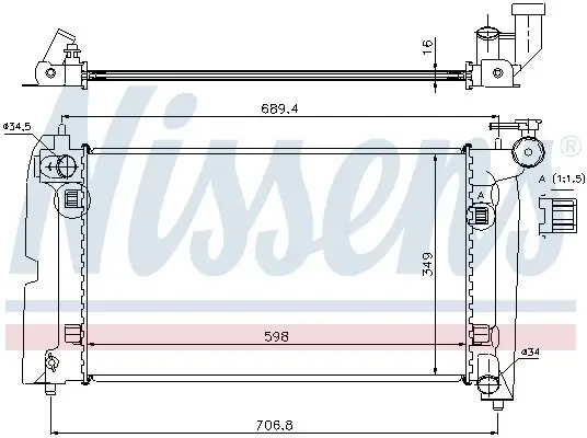 Kühler, Motorkühlung NISSENS 64646A Bild Kühler, Motorkühlung NISSENS 64646A