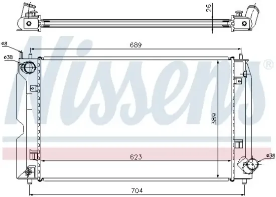 Kühler, Motorkühlung NISSENS 64647A Bild Kühler, Motorkühlung NISSENS 64647A