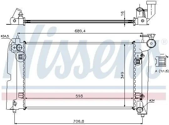 Kühler, Motorkühlung NISSENS 64648A Bild Kühler, Motorkühlung NISSENS 64648A