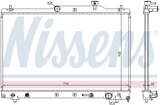 Kühler, Motorkühlung NISSENS 64657 Bild Kühler, Motorkühlung NISSENS 64657