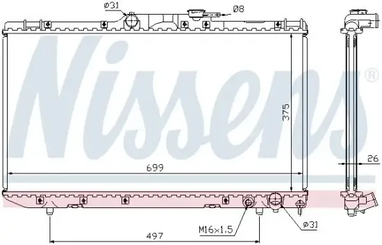 Kühler, Motorkühlung NISSENS 64664A Bild Kühler, Motorkühlung NISSENS 64664A