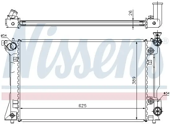 Kühler, Motorkühlung NISSENS 64668A Bild Kühler, Motorkühlung NISSENS 64668A