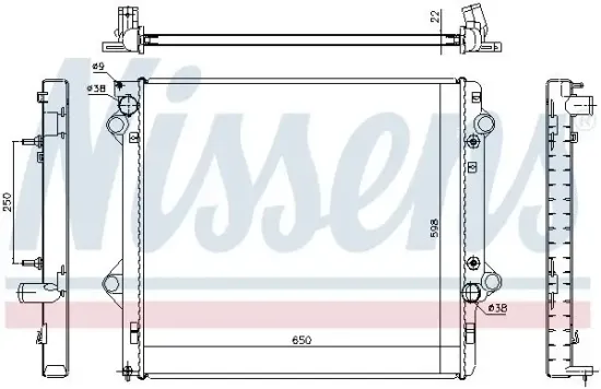 Kühler, Motorkühlung NISSENS 646805 Bild Kühler, Motorkühlung NISSENS 646805