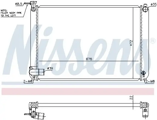 Kühler, Motorkühlung NISSENS 646829 Bild Kühler, Motorkühlung NISSENS 646829