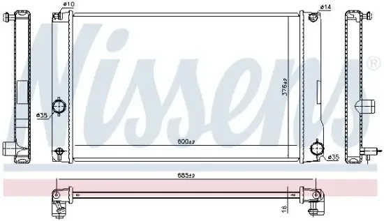 Kühler, Motorkühlung NISSENS 646842 Bild Kühler, Motorkühlung NISSENS 646842