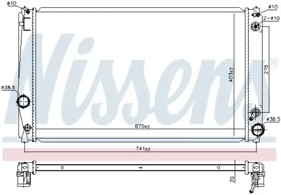 Kühler, Motorkühlung NISSENS 64737 Bild Kühler, Motorkühlung NISSENS 64737