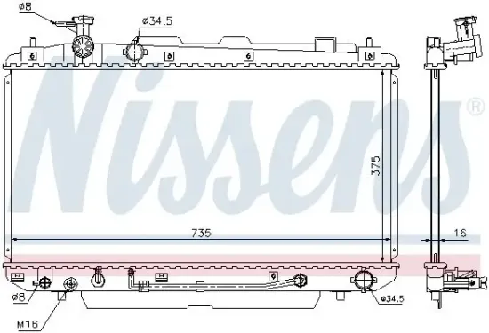 Kühler, Motorkühlung NISSENS 646852 Bild Kühler, Motorkühlung NISSENS 646852