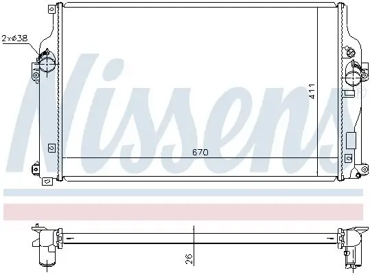 Kühler, Motorkühlung NISSENS 646864 Bild Kühler, Motorkühlung NISSENS 646864