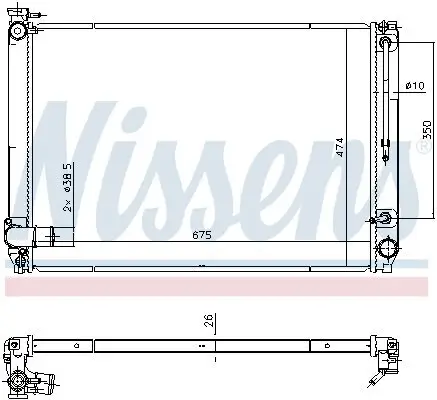 Kühler, Motorkühlung NISSENS 646887 Bild Kühler, Motorkühlung NISSENS 646887