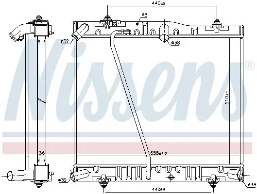 Kühler, Motorkühlung NISSENS 646893 Bild Kühler, Motorkühlung NISSENS 646893