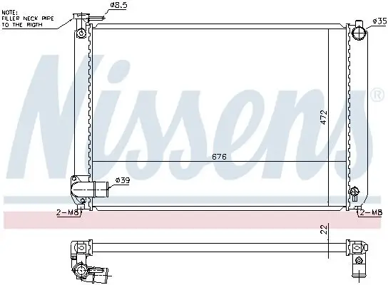 Kühler, Motorkühlung NISSENS 646913 Bild Kühler, Motorkühlung NISSENS 646913