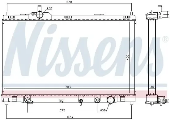 Kühler, Motorkühlung NISSENS 646946 Bild Kühler, Motorkühlung NISSENS 646946
