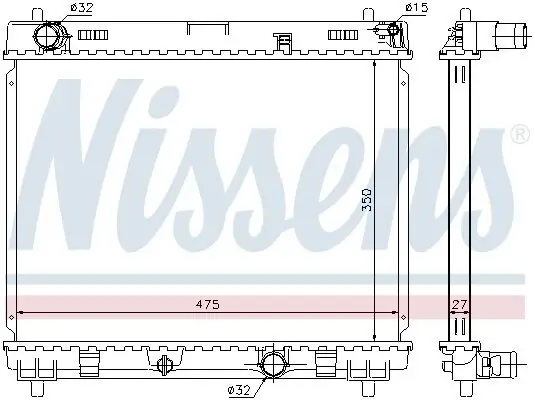 Kühler, Motorkühlung NISSENS 64696 Bild Kühler, Motorkühlung NISSENS 64696