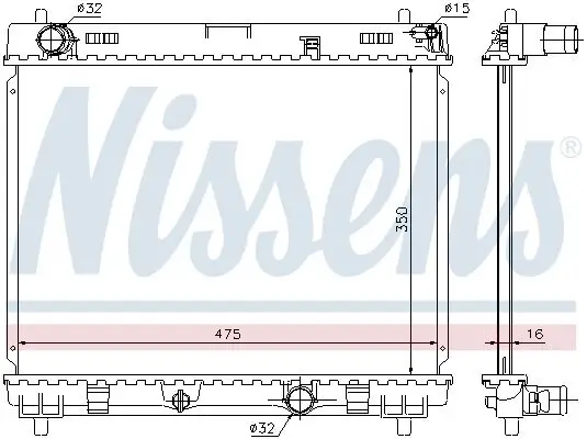 Kühler, Motorkühlung NISSENS 64697