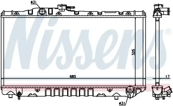 Kühler, Motorkühlung NISSENS 64712 Bild Kühler, Motorkühlung NISSENS 64712