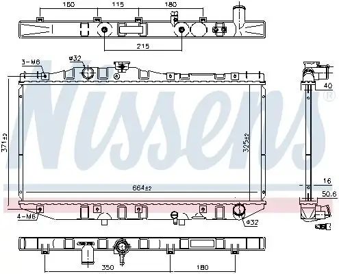Kühler, Motorkühlung NISSENS 64713 Bild Kühler, Motorkühlung NISSENS 64713