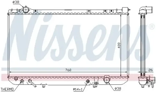 Kühler, Motorkühlung NISSENS 64756 Bild Kühler, Motorkühlung NISSENS 64756