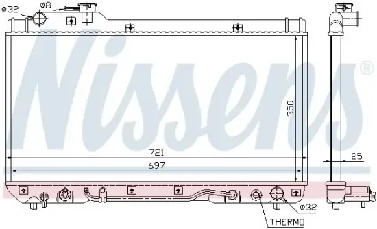 Kühler, Motorkühlung NISSENS 64761 Bild Kühler, Motorkühlung NISSENS 64761