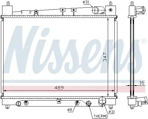 Kühler, Motorkühlung NISSENS 64799 Bild Kühler, Motorkühlung NISSENS 64799