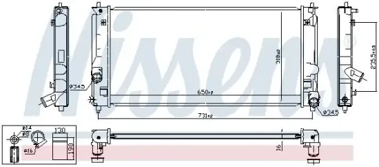 Kühler, Motorkühlung NISSENS 64822 Bild Kühler, Motorkühlung NISSENS 64822