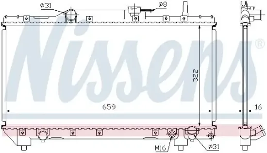Kühler, Motorkühlung NISSENS 64837A Bild Kühler, Motorkühlung NISSENS 64837A