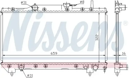 Kühler, Motorkühlung NISSENS 64838A Bild Kühler, Motorkühlung NISSENS 64838A